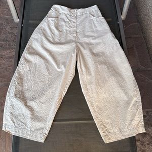 Cordera Curved Cotton Pants - Natural - One Size